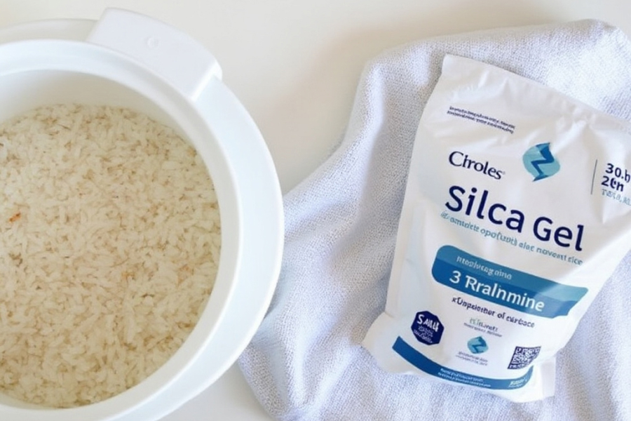 Rice, Silica Gel, Dry Cloth